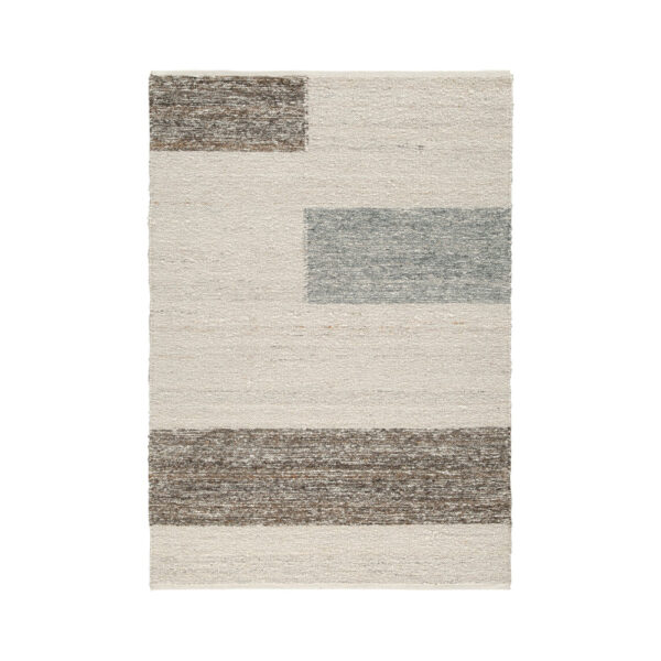 Rusy 5 x 7 Medium Area Rug, Handwoven Classic Stripes, Gray Polyester