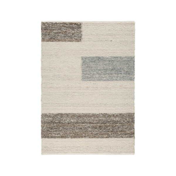 Rusy 8 x 10 Large Area Rug, Handwoven Classic Stripes, Gray Polyester