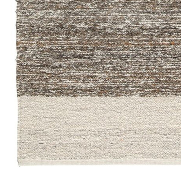 Rusy 8 x 10 Large Area Rug, Handwoven Classic Stripes, Gray Polyester