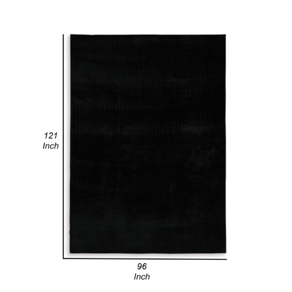 Stebin 8 x 10 Large Area Rug, Shag Style Abstract Design Black Polyester