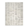 Meaw 8 x 10 Large Area Rug, Abstract Stripe Design, Ivory Gray Polyester