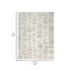 Meaw 8 x 10 Large Area Rug, Abstract Stripe Design, Ivory Gray Polyester