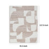 Jimmy 8 x 10 Area Rug, Abstract Pattern Polyester, Cotton Back, Beige Brown