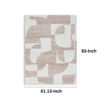Jimmy 5 x 7 Area Rug, Abstract Pattern Polyester, Cotton Back, Beige Brown