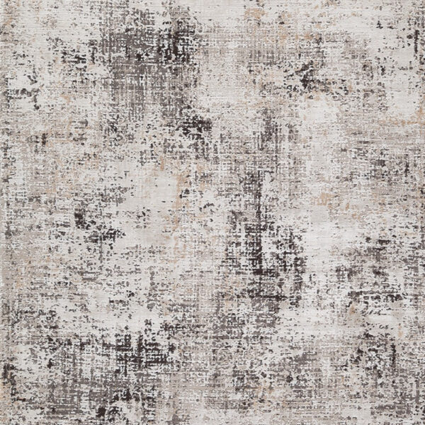 Elanor 5 x 7 Area Rug, Modern Abstract Design, Gray Polyester, Jute Backing