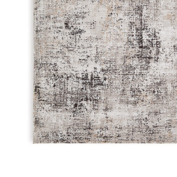 Elanor 5 x 7 Area Rug, Modern Abstract Design, Gray Polyester, Jute Backing