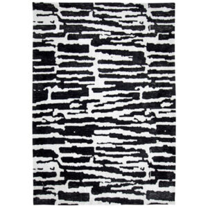 150220266991dfe28d84d.jpeg Shawn 5 x 7 Area Rug, Black White Abstract Pattern Polyester, Cotton Back
