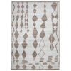 Betty 5 x 7 Area Rug, Geometric Pattern, Beige Brown Polyester, Cotton