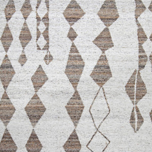 Betty 5 x 7 Area Rug, Geometric Pattern, Beige Brown Polyester, Cotton