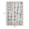 Betty 5 x 7 Area Rug, Geometric Pattern, Beige Brown Polyester, Cotton