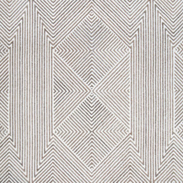 Glam 8 x 10 Area Rug, Geometric Pattern, Tufted Gray White Polyester, Wool