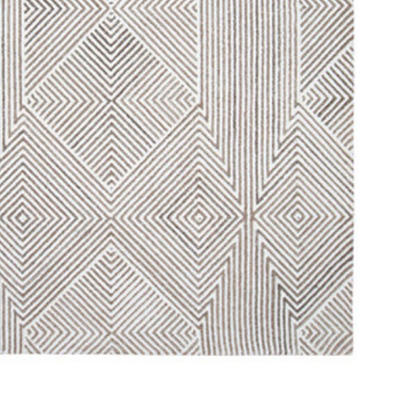 Glam 8 x 10 Area Rug, Geometric Pattern, Tufted Gray White Polyester, Wool