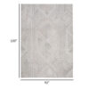 Glam 8 x 10 Area Rug, Geometric Pattern, Tufted Gray White Polyester, Wool