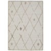 Hima 5 x 7 Area Rug, Geometric Pattern, Hand Tufted Gray Wool Cotton Back