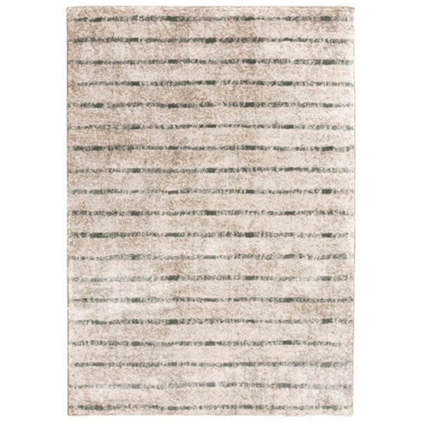 150220266991e065dfb02.jpeg Bony 5 x 7 Area Rug, Striped Design Cream and Sage, Soft Pile, Jute Back