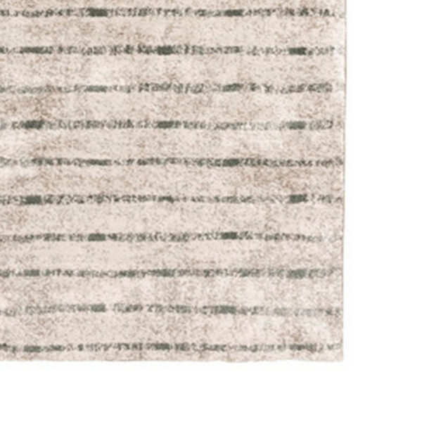 150220266991e06aa99e4.jpeg Bony 5 x 7 Area Rug, Striped Design Cream and Sage, Soft Pile, Jute Back