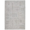 Bora 8 x 10 Area Rug, Geometric Pattern, Polyester Gray White Wool, Cotton