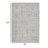 Bora 8 x 10 Area Rug, Geometric Pattern, Polyester Gray White Wool, Cotton