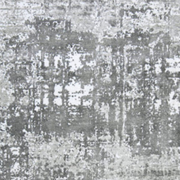 Monty 8 x 10 Area Rug, Abstract Pattern, Gray Ivory Polyester, Cotton Back