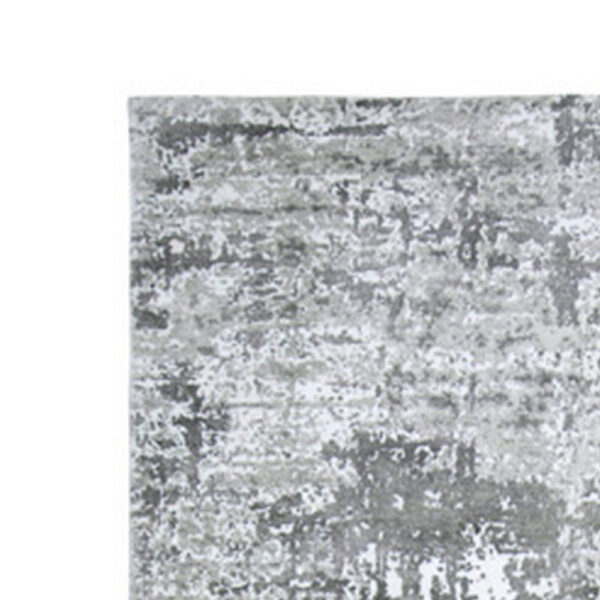 Monty 5 x 7 Area Rug, Abstract Pattern, Gray, Ivory Polyester, Cotton Back