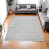 150220266991e0decc048.jpeg Veer 8 x 10 Area Rug, Linear Abstract Pattern, Polyester, Wool, Gray, Ivory