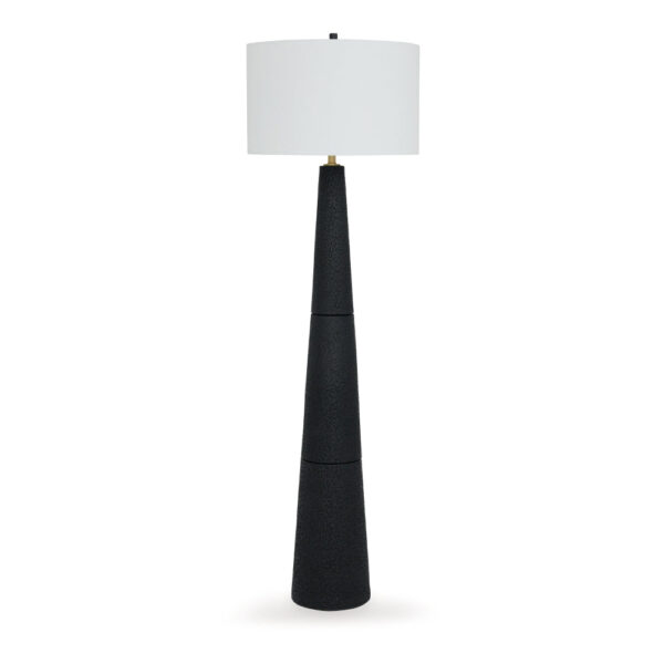 150220266991e178324a8.jpeg Boe 69 Inch Floor Lamp, White Drum Shade, Black Tapered Cone Resin Base