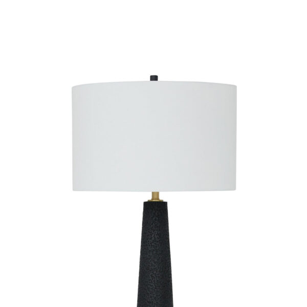 150220266991e179bbdc7.jpeg Boe 69 Inch Floor Lamp, White Drum Shade, Black Tapered Cone Resin Base