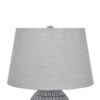 Gyen 29 Inch Table Lamp, Antique White Pattern Pot Base, Gray Empire Shade