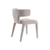 Cid Eve 21 Inch Dining Chair, Curved Wingback Off White Textured Polyester