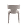 Cid Eve 21 Inch Dining Chair, Curved Wingback Off White Textured Polyester