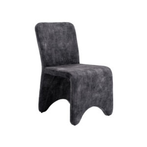 Cid Lou 19 Inch Side Dining Chair Set of 2, Gray Polyester, Panel Frame