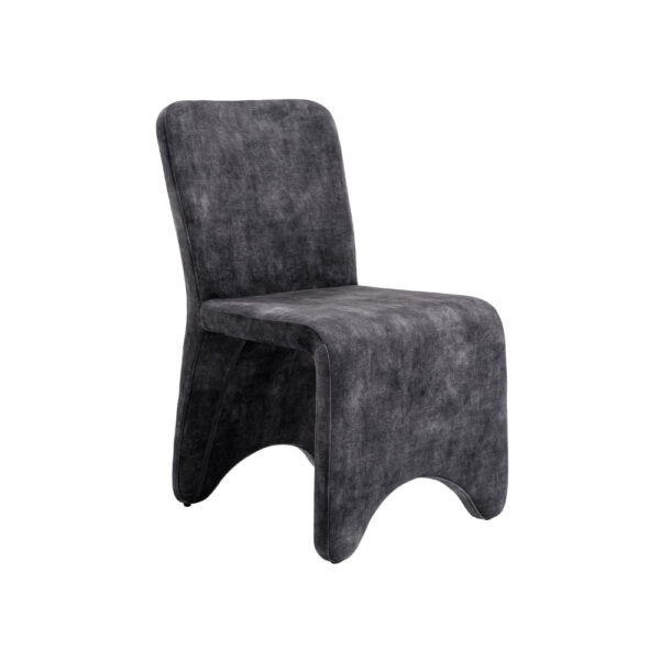 Cid Lou 19 Inch Side Dining Chair Set of 2, Gray Polyester, Panel Frame