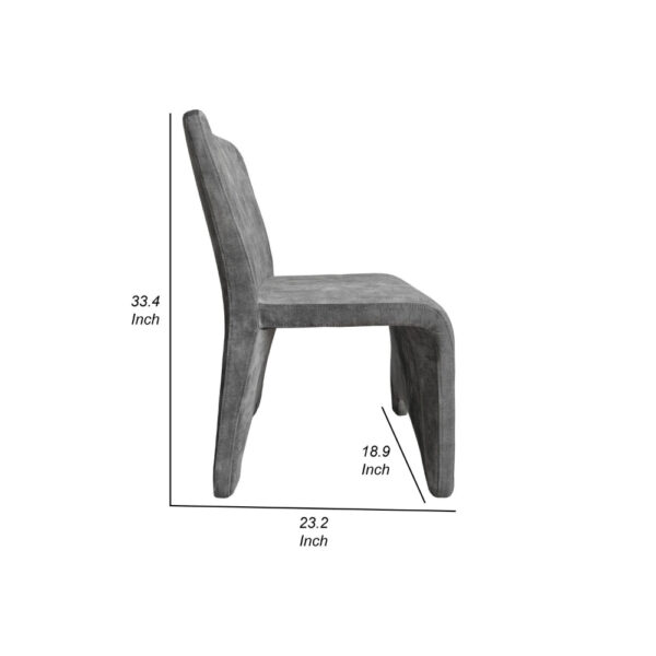 Cid Lou 19 Inch Side Dining Chair Set of 2, Gray Polyester, Panel Frame