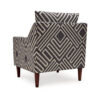 Morris Accent Chair, Gray, White Geometric Pattern, Polyester, Brown Wood