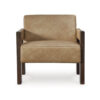 150220266991e258377ee.jpeg Live Accent Chair, Cushioned Seat, Brown Faux Leather, Espresso Brown Wood