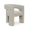 150220266991e262a3ecb.jpeg Sovi Accent Chair, Cushioned Seating, Barrel Back with Cutout Design, Ivory