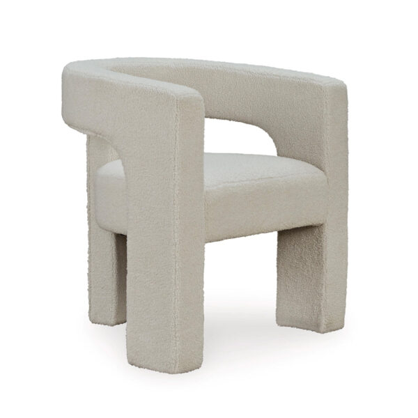 150220266991e262a3ecb.jpeg Sovi Accent Chair, Cushioned Seating, Barrel Back with Cutout Design, Ivory