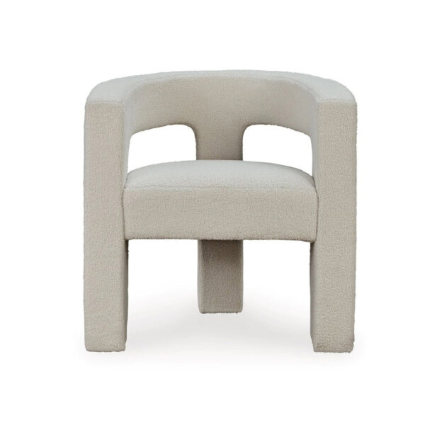 150220266991e2641c709.jpeg Sovi Accent Chair, Cushioned Seating, Barrel Back with Cutout Design, Ivory
