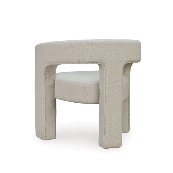 150220266991e26721364.jpeg Sovi Accent Chair, Cushioned Seating, Barrel Back with Cutout Design, Ivory