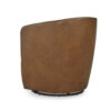 Niko Swivel Accent Chair, Round Barrel Design, Brown Top Grain Leather