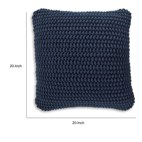 150220266991e288a4a6f.jpeg Ako Accent Pillow Set of 4, 20 Inch Square, Handwoven Navy Blue Cotton
