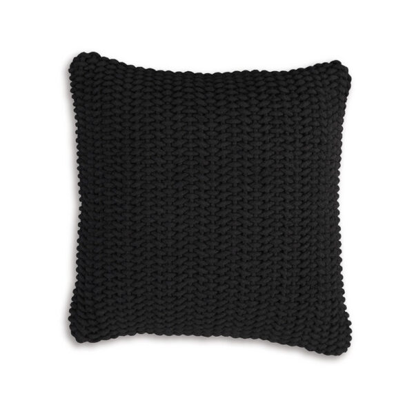 150220266991e28ccbe73.jpeg Accent Throw Pillow Set of 4, 20 Inch Square, Handwoven Black Cotton