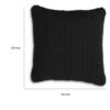 150220266991e292a4737.jpeg Accent Throw Pillow Set of 4, 20 Inch Square, Handwoven Black Cotton