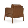 Accent Chair, Classic Retro Cushions, Brown Faux Leather, Natural Wood