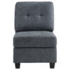 150220266991e2da9fe0d.jpeg Seh Armless Modular Sofa Chair with Plush Cushions, Soft Dark Gray Fabric
