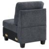 150220266991e2dc47972.jpeg Seh Armless Modular Sofa Chair with Plush Cushions, Soft Dark Gray Fabric