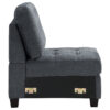 150220266991e2dde1f90.jpeg Seh Armless Modular Sofa Chair with Plush Cushions, Soft Dark Gray Fabric