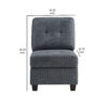 150220266991e2e157ef2.jpeg Seh Armless Modular Sofa Chair with Plush Cushions, Soft Dark Gray Fabric