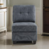 150220266991e2e38633f.jpeg Seh Armless Modular Sofa Chair with Plush Cushions, Soft Dark Gray Fabric