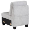 150220266991e2ea8b386.jpeg Seh Armless Modular Sofa Chair with Plush Cushions, Soft Light Gray Fabric